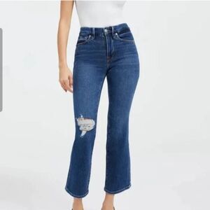Good American Cropped Bootcut Jeans